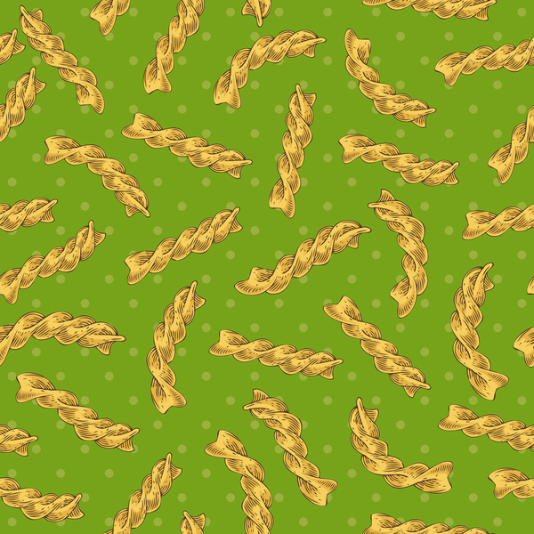 Fusilli flour seamless pattern vector