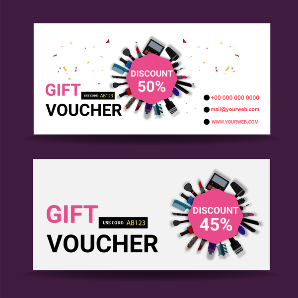 Gift coupon creative design vector 01