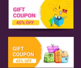 Gift coupon creative design vector 03