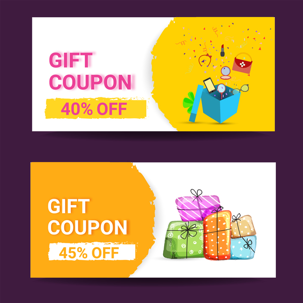 Gift coupon creative design vector 03