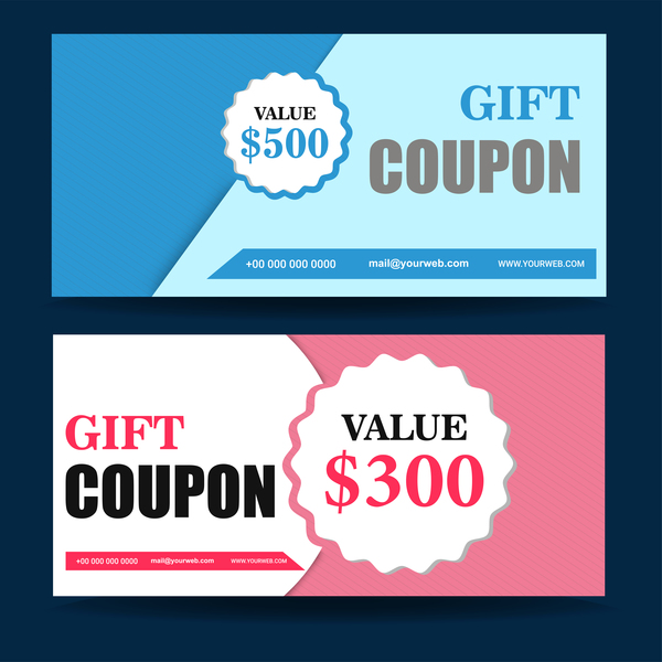 Gift coupon creative design vector 06