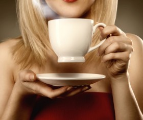 Girl drinking coffee Stock Photo 05