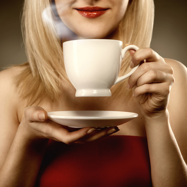 Girl drinking coffee Stock Photo 05