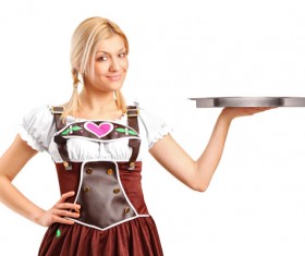 Girl wearing traditional German dress Stock Photo 01