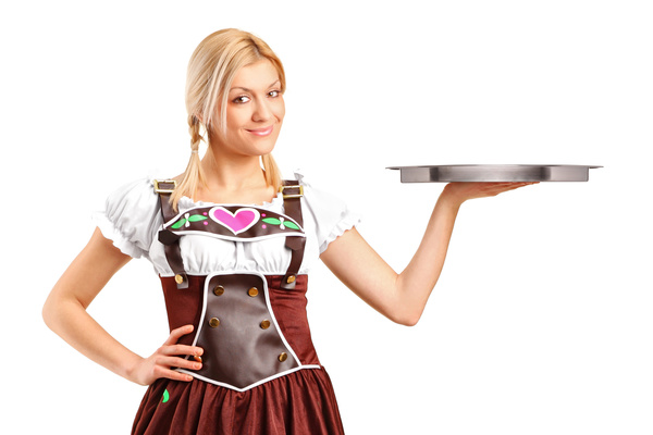 Girl wearing traditional German dress Stock Photo 01