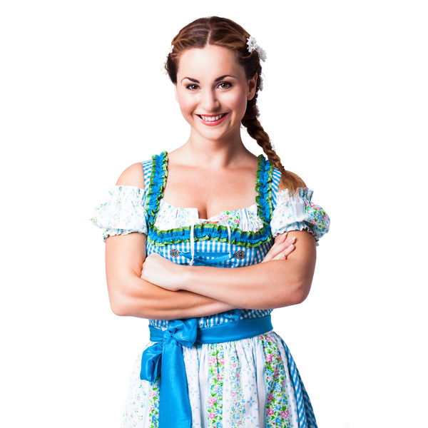 Girl wearing traditional German dress Stock Photo 02