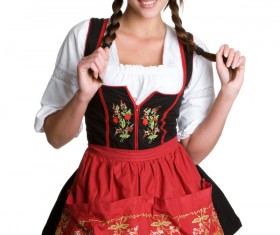 Girl wearing traditional German dress Stock Photo 03
