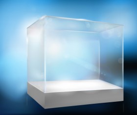 Glass with blue background vector