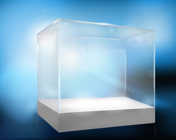 Glass with blue background vector