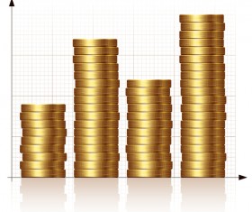 Gloden coins illustration vector 01