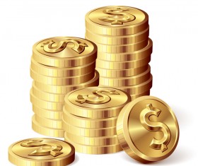 Gloden coins illustration vector 02