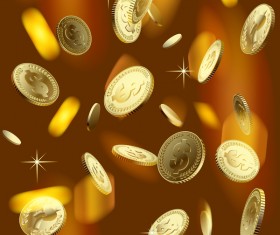 Gloden coins with blurs background vector 01