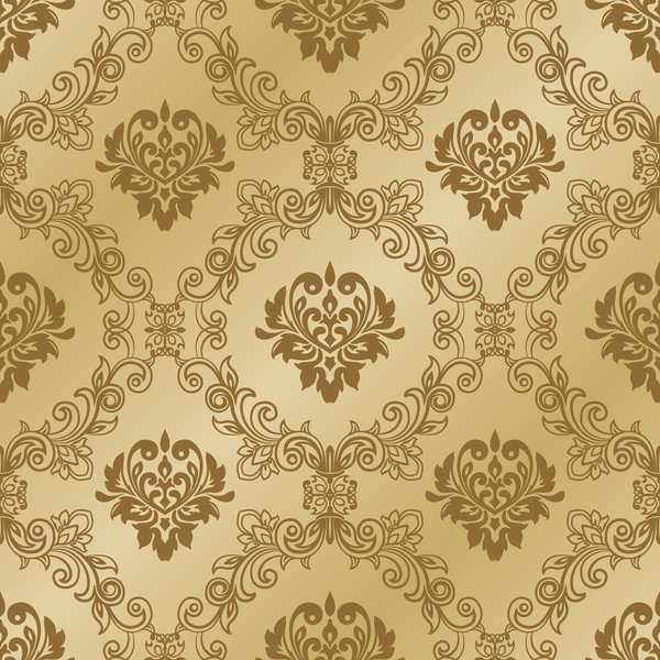 Gold seamless wallpaper pattern vector