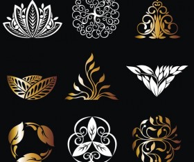 Golden with white ornaments vectors