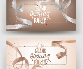 Grand opening banners with beige and white vector