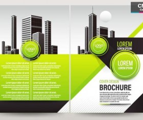 Green brochure cover template design vector 02