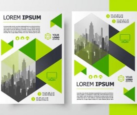 Green brochure cover template design vector 03