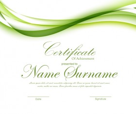 Green styles certificate template vector 03
