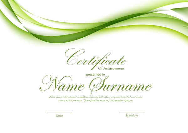 Green styles certificate template vector 03