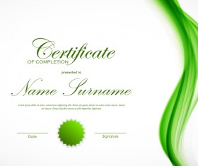 Elegant certificate template vector design 01 free download