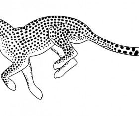 Hand drawn leopard vector illustration 05
