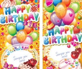 Happy birthday banner card vector