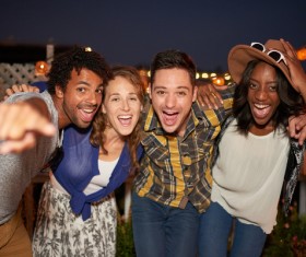 Happy friends gathering Stock Photo 01