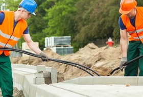 Hard work road construction workers Stock Photo 08