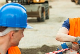 Hard work road construction workers Stock Photo 12