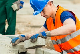 Hard work road construction workers Stock Photo 14