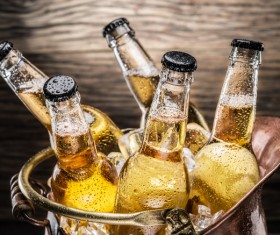 Iced bottled beer Stock Photo