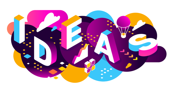 Ideas 3d business words illustration vector