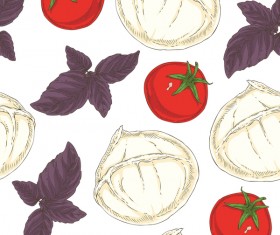 Italian vegetable seamless pattern vectors 02