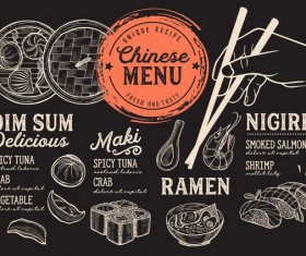 Japanese sushi menu vector