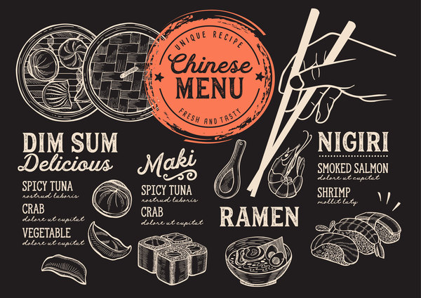 Japanese sushi menu vector