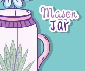 Jar with flower vector material 02