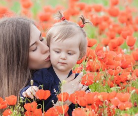 Kissing daughter Stock Photo