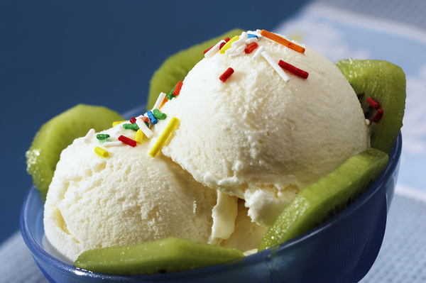 Kiwi ice cream Stock Photo