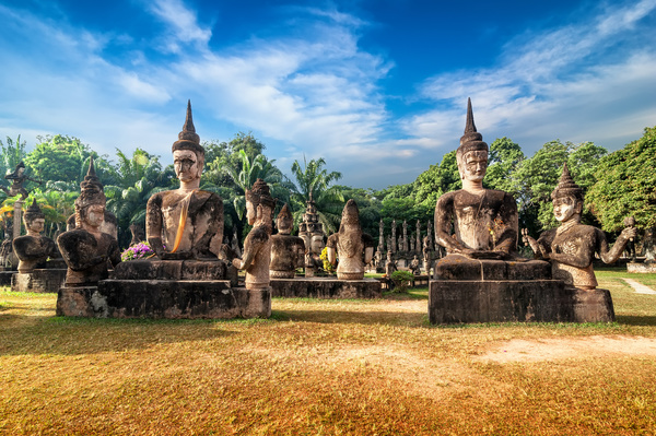 Laos Buddha Park Stock Photo