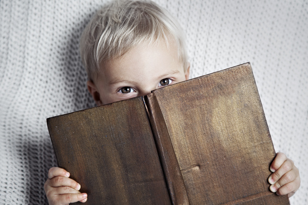 Little boy and book Stock Photo