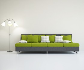 Living room fashion sofa and floor lamp Stock Photo 01