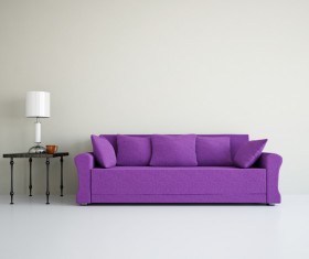 Living room purple fashion sofa Stock Photo 01