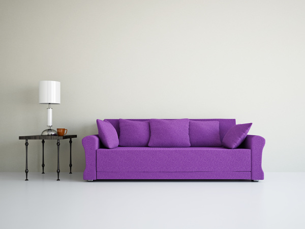 Living room purple fashion sofa Stock Photo 01