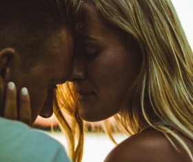 Love couple expressing romantic feeling Stock Photo