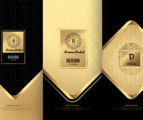 Luxury golden cover template vector 01