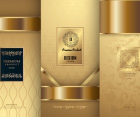 Luxury golden cover template vector 02