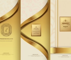 Luxury golden cover template vector 03