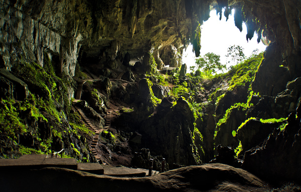 Magical nature cave interior Stock Photo 04