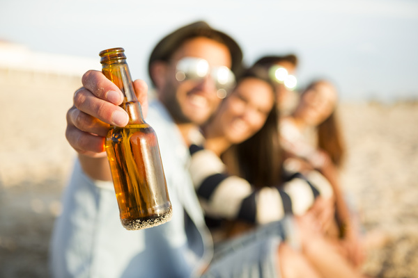 Man hands with beer close-up Stock Photo 01