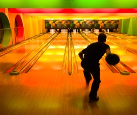Man playing bowling Stock Photo 01